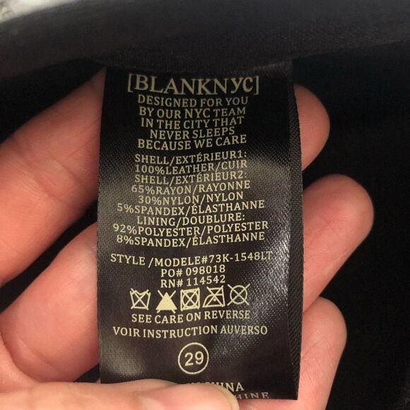 BlankNYC 100% Suede Front Panels Pull On Leather Leggings Pants Size 29 Zip - Picture 14 of 15